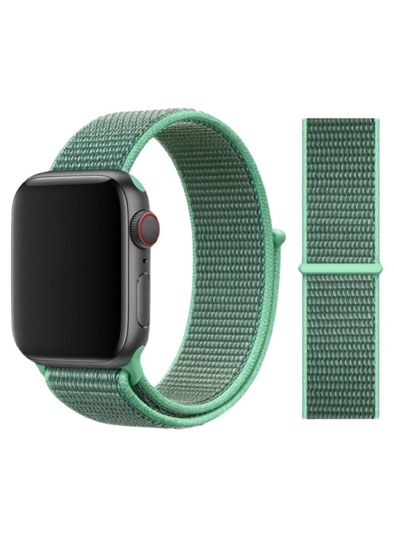 CATANES Nylon Sport Loop Band Compatible for Apple Watch 42mm (Series 10) 38mm 40mm 41mm Spearmint Green - Image 2
