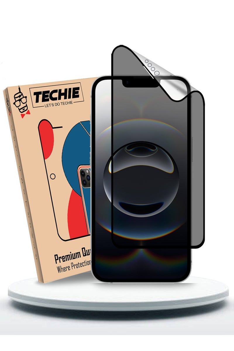 Techie فيلم حماية شاشة خصوصية سيراميك غير لامع 9D لجهاز آبل آيفون 16e / 14 / 13 / 13 برو 6.1 بوصة - Image 1