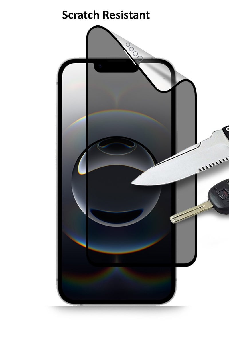 Techie فيلم حماية شاشة خصوصية سيراميك غير لامع 9D لجهاز آبل آيفون 16e / 14 / 13 / 13 برو 6.1 بوصة - Image 4