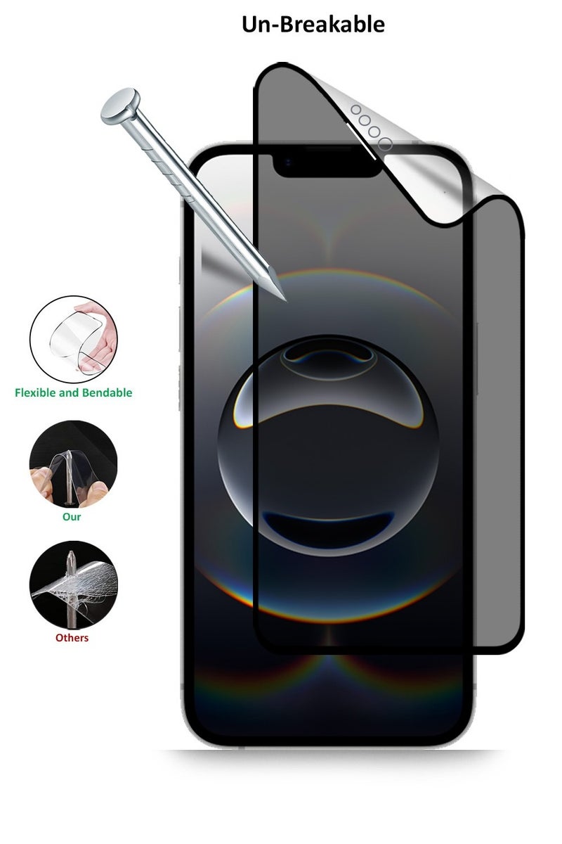 Techie فيلم حماية شاشة خصوصية سيراميك غير لامع 9D لجهاز آبل آيفون 16e / 14 / 13 / 13 برو 6.1 بوصة - Image 5