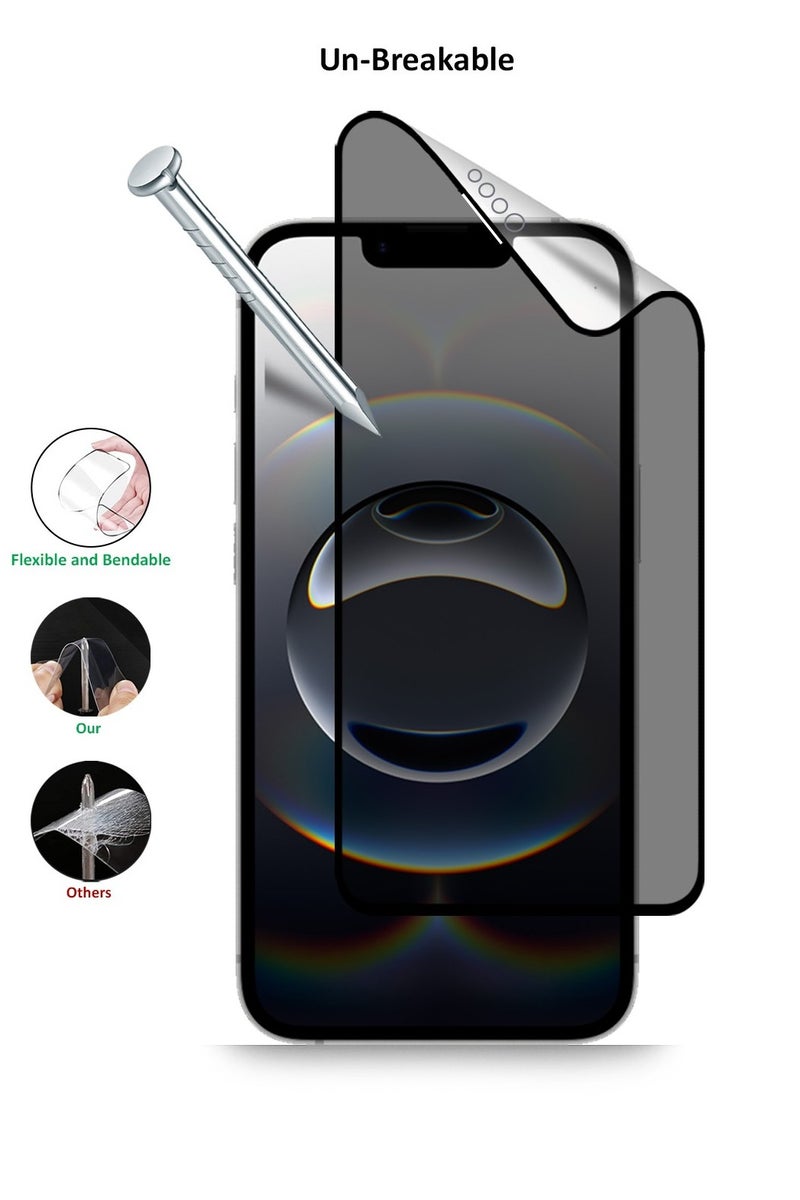 Techie فيلم حماية شاشة خصوصية سيراميك غير لامع 9D لجهاز آبل آيفون 16e / 14 / 13 / 13 برو 6.1 بوصة - Image 3