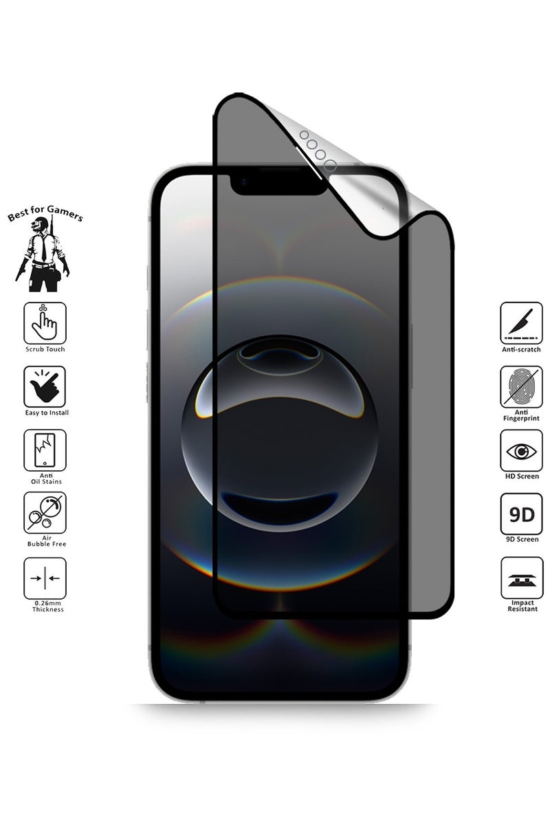 Techie فيلم حماية شاشة خصوصية سيراميك غير لامع 9D لجهاز آبل آيفون 16e / 14 / 13 / 13 برو 6.1 بوصة - Image 2