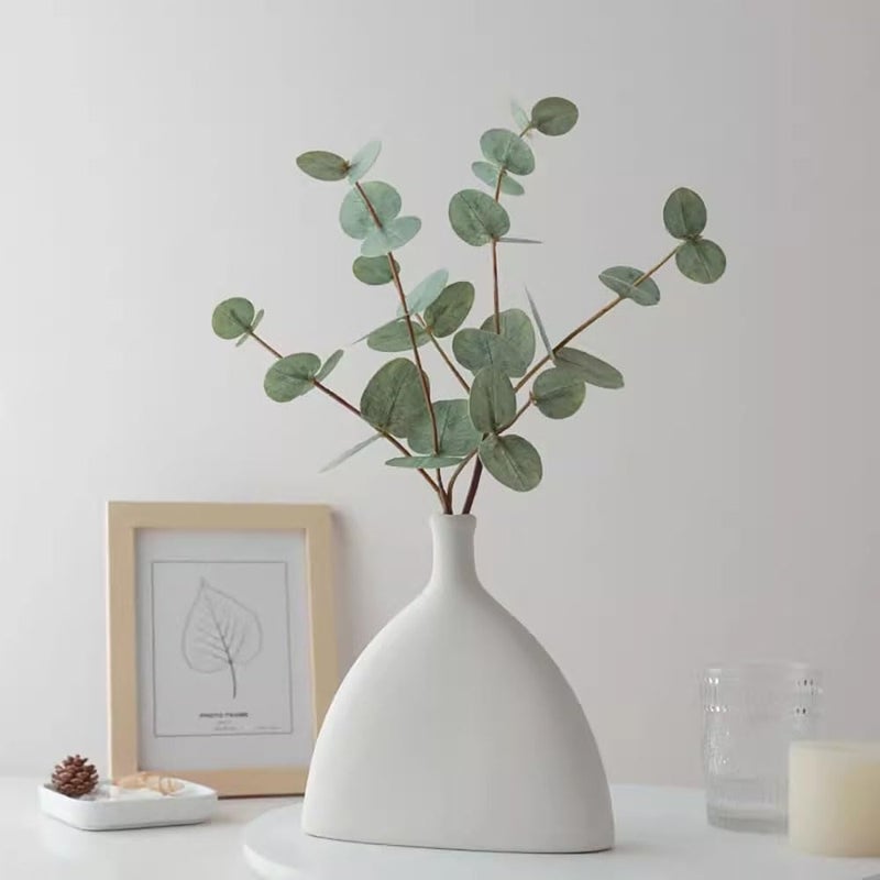 grtefhu 5 Pcs Faux Eucalyptus Stems for Vase, 17.7" Artificial Eucalyptus Branches with Green Leaves, Fake Greenery Stems for Bathroom Table Shelf Indoor Decor - Image 3