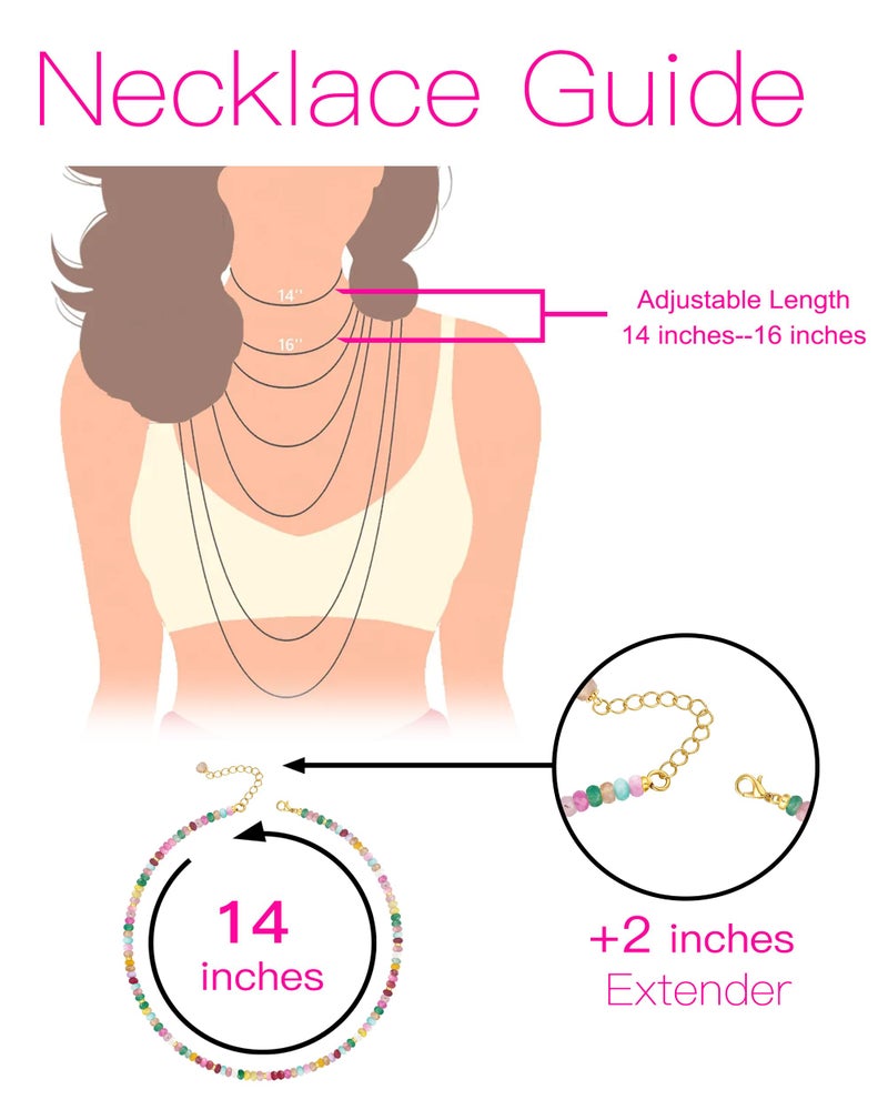 MIDDLUX Beaded Necklaces for Women, Choker Colorful Beaded Necklace, Rainbow Crystal Necklace, Summer Jewelry, Boho Necklaces for Women - Image 5