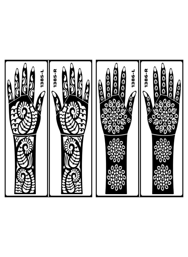 ORDERSHOCK Bridal Both Hand & Fingers Art Stencil Mehndi Sticker Combo For Beginners Easy Stencils For Festivals And Wedding - Image 2