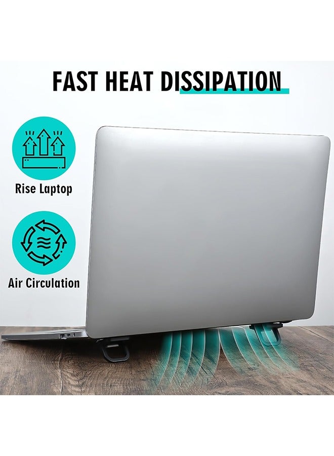 SUNDAREE حاملان للوحة المفاتيح، حامل صغير لأجهزة الكمبيوتر المحمولة للمكتب، حامل محمول متوافق مع أجهزة ماك بوك إير برو، ديل إكس بي إس، لينوفو، إتش بي وغيرها. (أسود) - Image 3