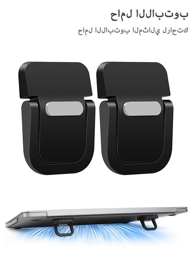 SUNDAREE حاملان للوحة المفاتيح، حامل صغير لأجهزة الكمبيوتر المحمولة للمكتب، حامل محمول متوافق مع أجهزة ماك بوك إير برو، ديل إكس بي إس، لينوفو، إتش بي وغيرها. (أسود) - Image 1