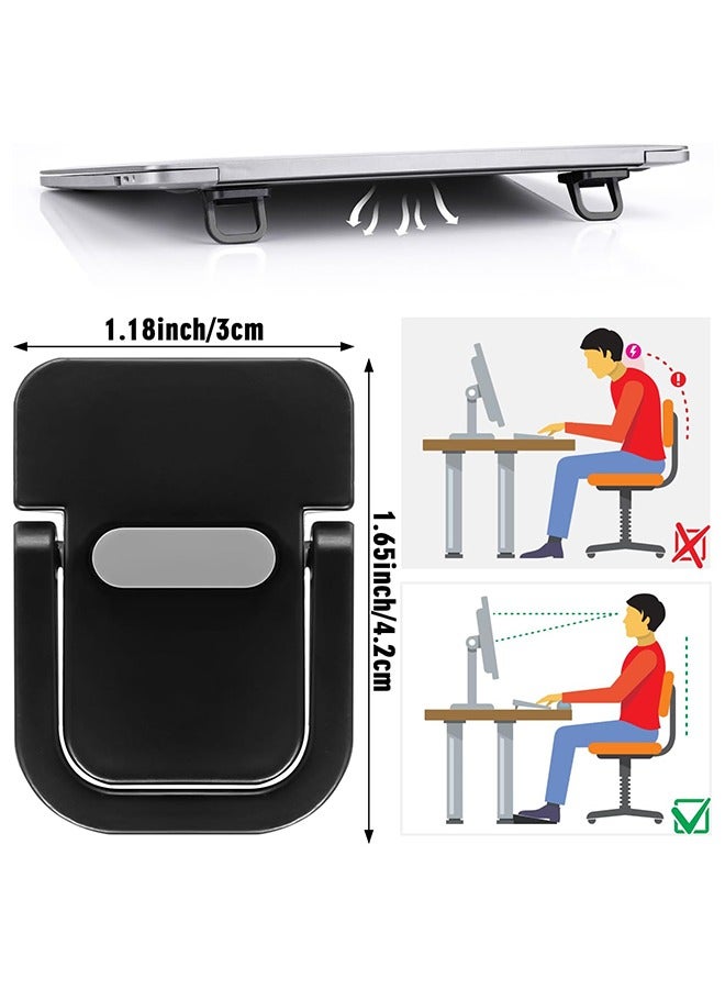 SUNDAREE حاملان للوحة المفاتيح، حامل صغير لأجهزة الكمبيوتر المحمولة للمكتب، حامل محمول متوافق مع أجهزة ماك بوك إير برو، ديل إكس بي إس، لينوفو، إتش بي وغيرها. (أسود) - Image 2