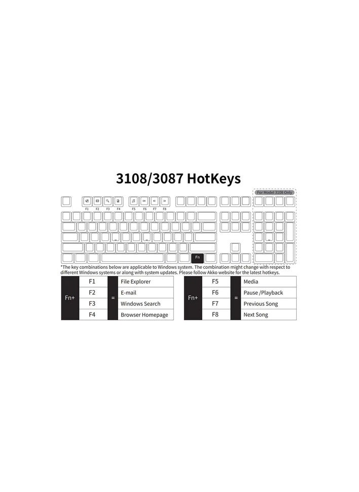 AKKO - Akko 3108 DS Horizon Full-Size Mechanical Gaming Keyboard Wired 108-key with Cherry Profile PBT Double-Shot Keycaps - Image 1