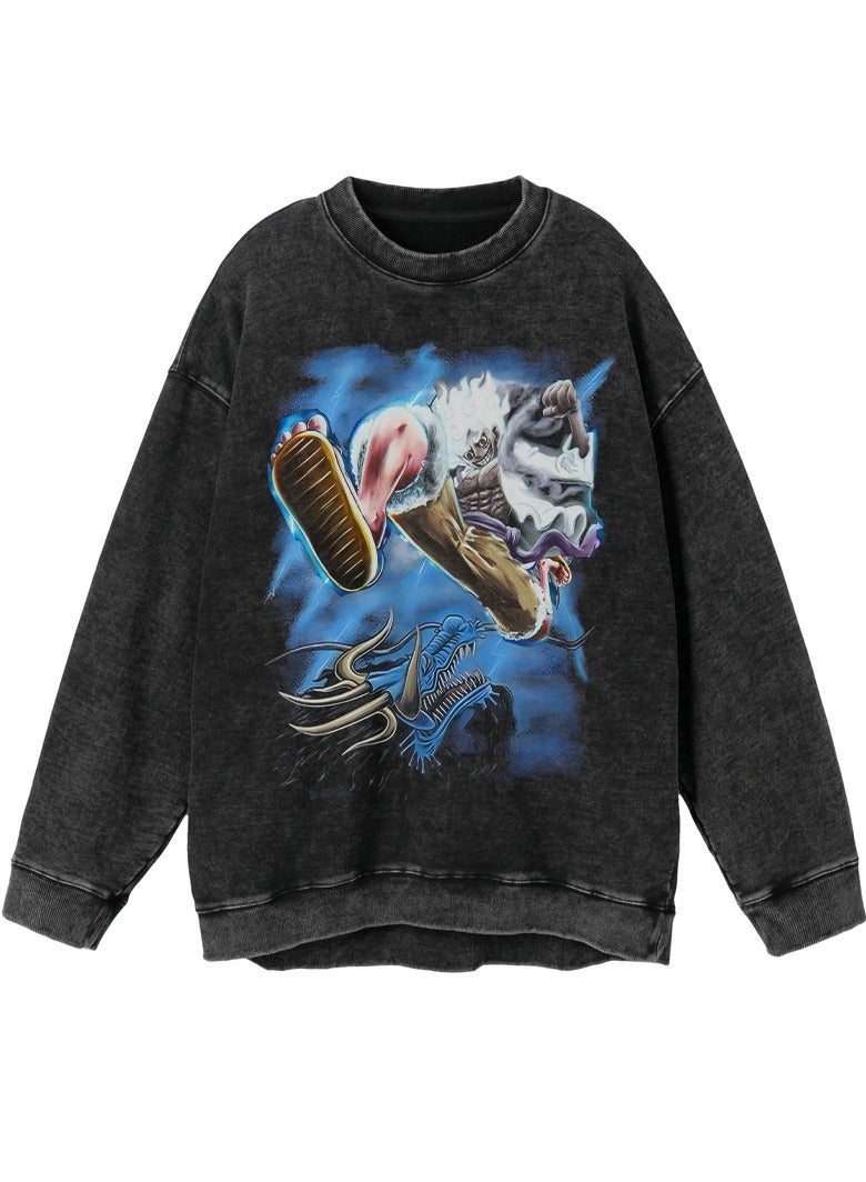KUYING New One Piece Casual Loose Round Neck Hoodie  - Image 1