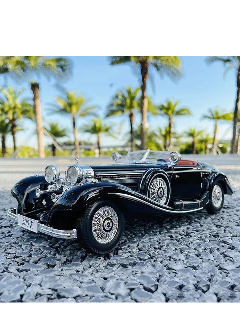 Miniature Replica Car Model 1:18 for Mercedes 500K 1936 Model Classic Car Model Car Classic Car Alloy Retro Car Model Pre-Built Model Scale Die-cast Vehicle(Size:A) - Image 5