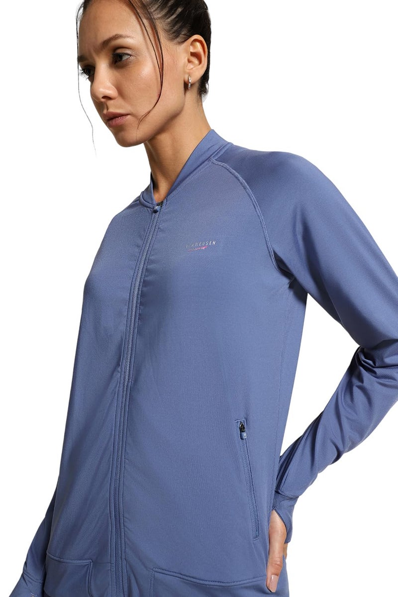 Van Heusen Proactive Elite Women Jacket - Polyester Spandex - High Stretch, Thumb Holes, Peach Finish_88603_Coastal Fjord_L - Image 4