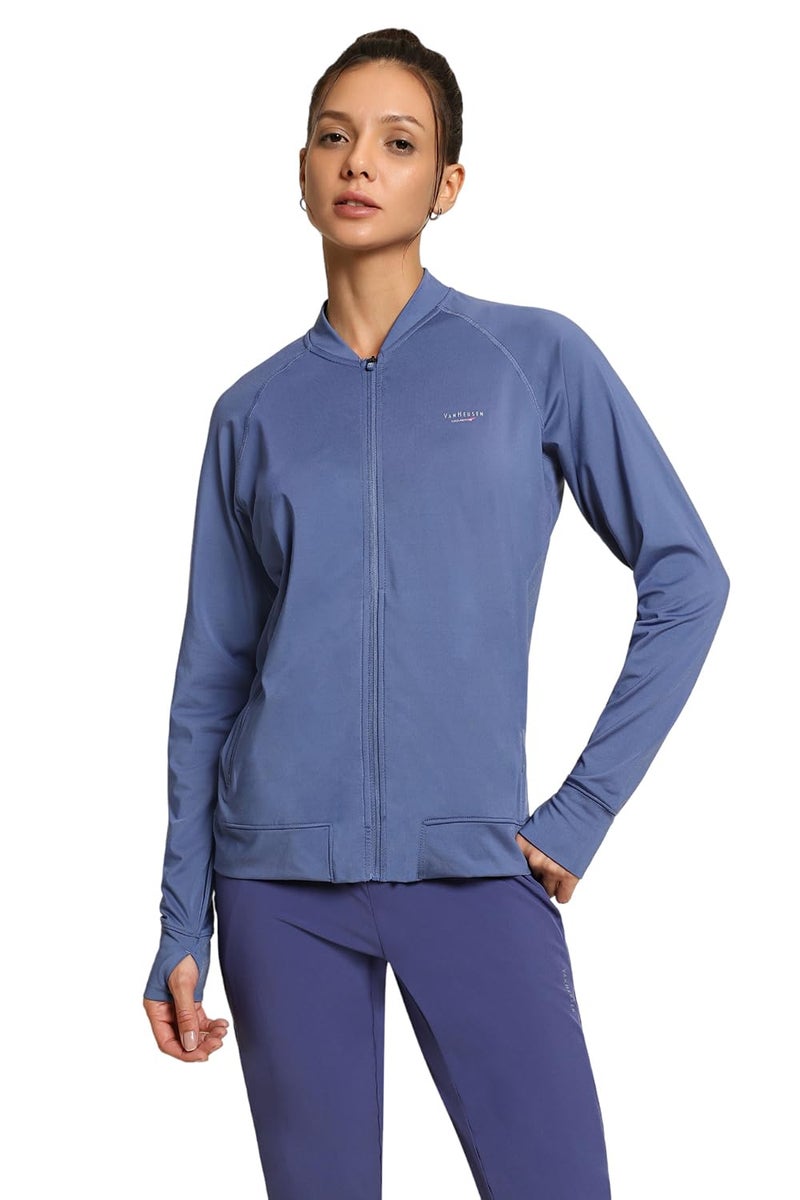 Van Heusen Proactive Elite Women Jacket - Polyester Spandex - High Stretch, Thumb Holes, Peach Finish_88603_Coastal Fjord_L - Image 1