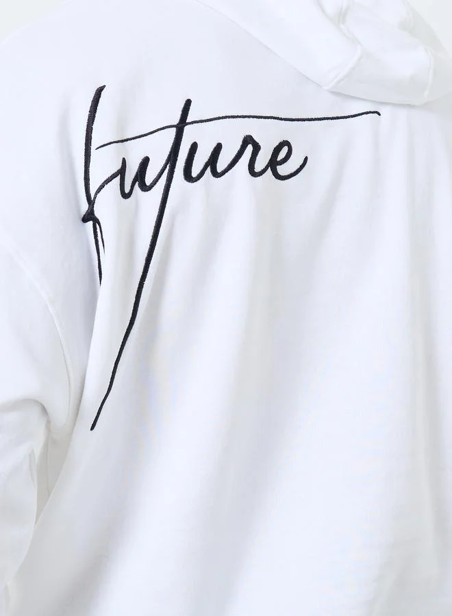 Styli Oversize Back Embroidered Heavy Fleece Hoodie