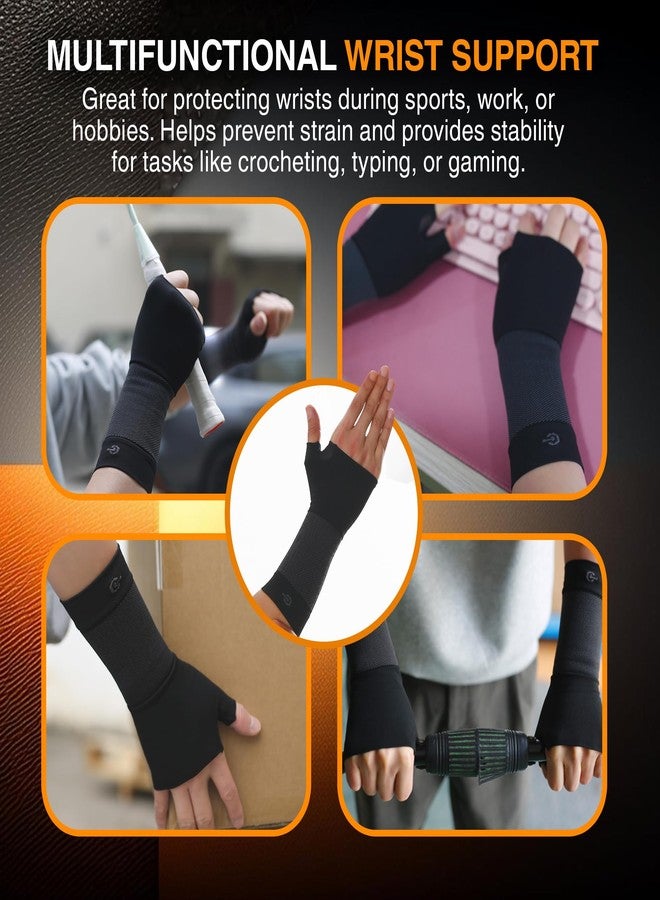Doc Miller Compression Wrist Sleeve – 20-30 mmHG Hand Brace for Carpal Tunnel, Arthritis, Ulnar Nerve Pain – Orthopedic Thumb Strain Support Gloves for Women and Men, 1 Pair - Image 2