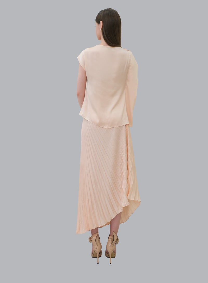 MUST HAVE • BRONZE SATIN SHORT SLEEVE TOP  - Image 2