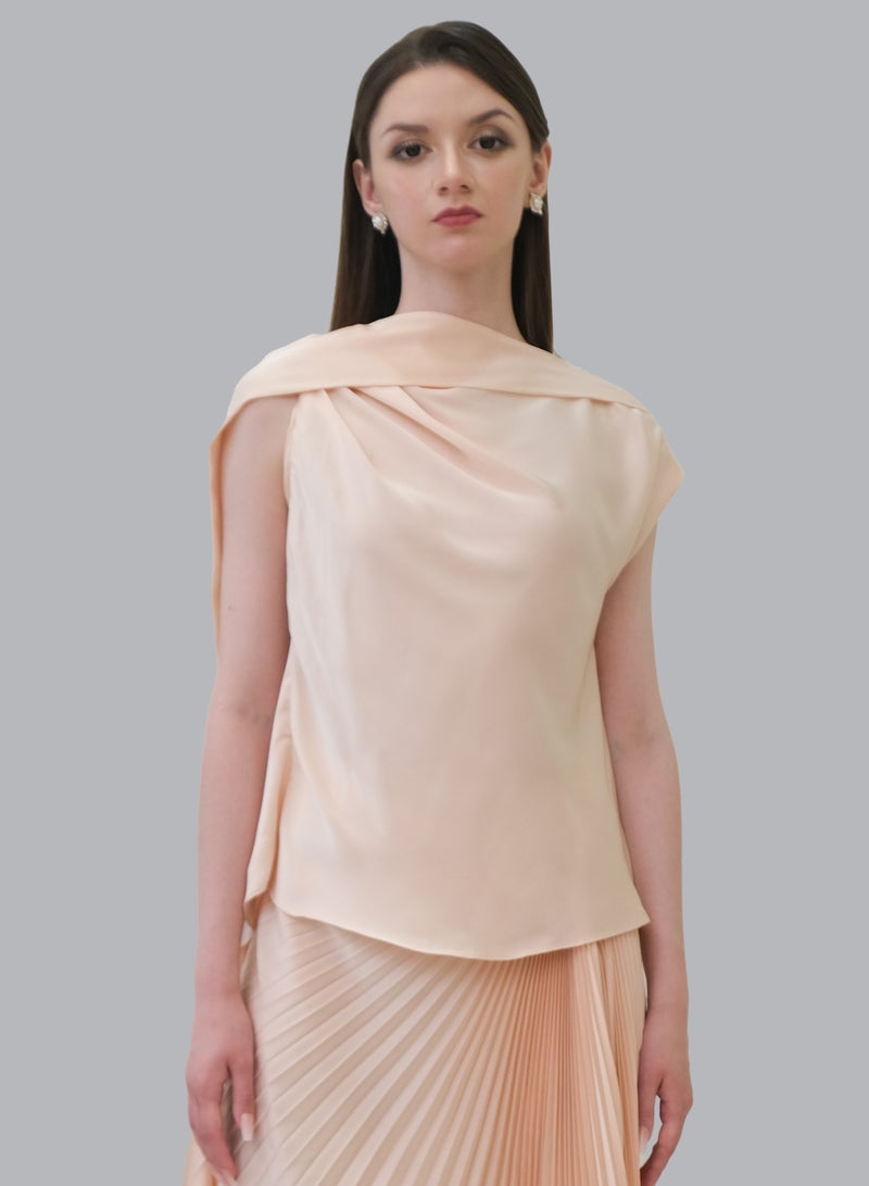 MUST HAVE • BRONZE SATIN SHORT SLEEVE TOP  - Image 4