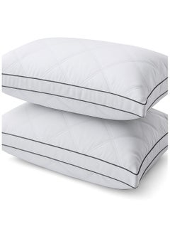 Somerfield Somer Field - Gusset Bed Pillows for Sleeping - Queen Pillows 2 Pack-Cooling Pillows - Premium Soft Down Alternative Fill Supportive for Back, Stomach or Side Sleepers (Black Piping)  - Image 2