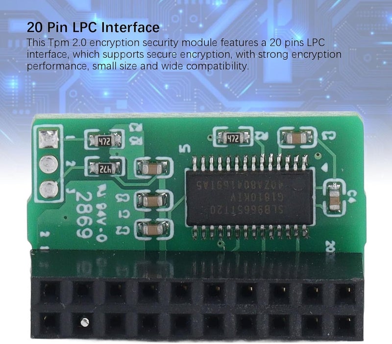 وحدة أمان تشفيرية TPM 2.0 - واجهة LPC بـ 20 دبوس لـ SuperMicro AOM TPM 9665H، حل تشفير متوافق مع TCG 2.0 - Image 5
