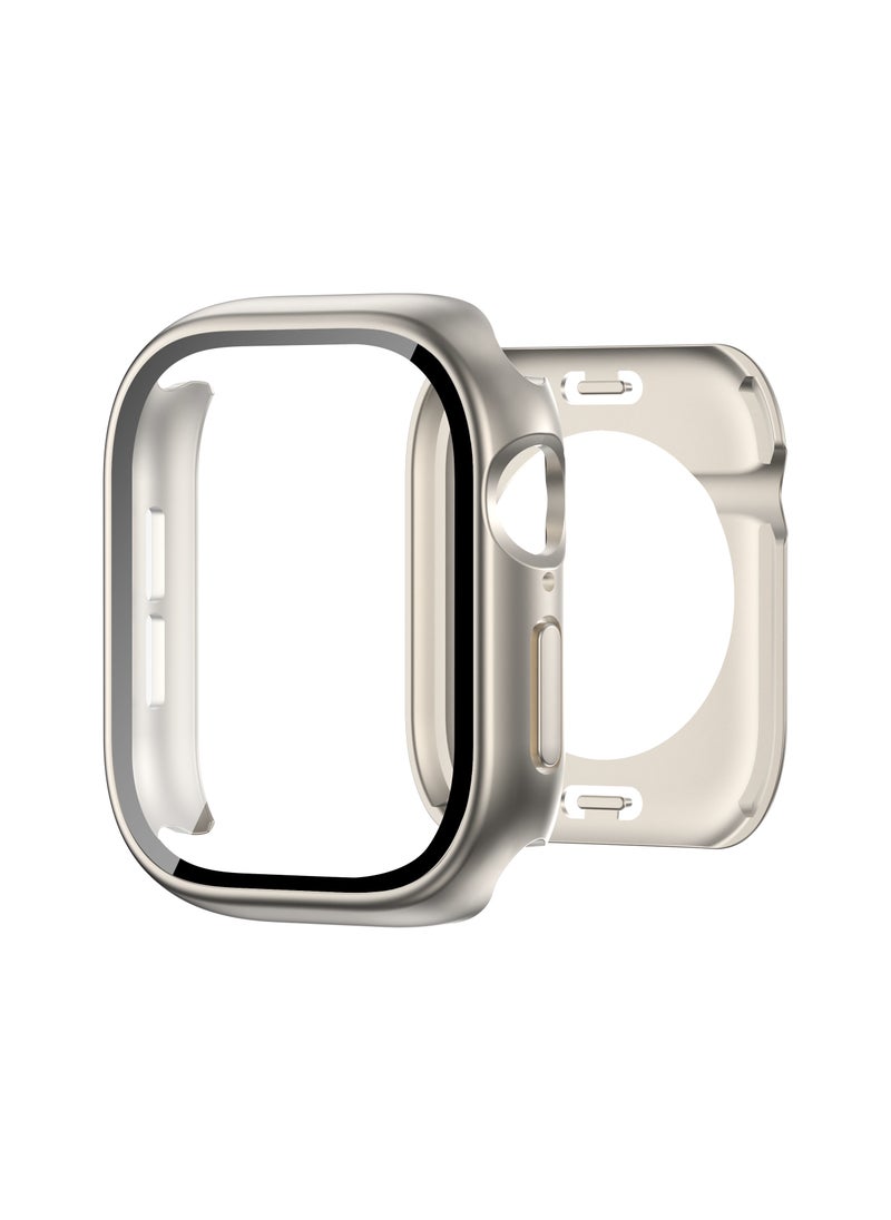 Generic - Waterproof Case for Apple Watch Ultra 2/Ultra 49mm with Tempered Glass Screen Protector, 360 Full Coverage Protective Cover for Apple iWatch 49mm, Starlight - Image 1