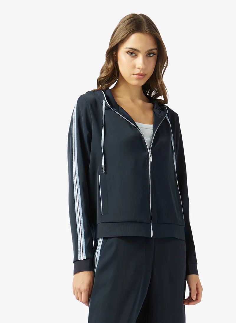 GUESS Zip Through Pocket Detailed Sweatshirt