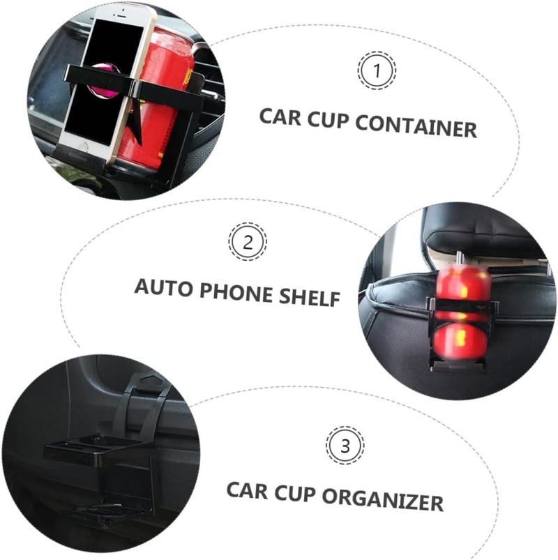 FAVOMOTO 2pcs Car Beverage Holder and Phone Storage Rack Multi-Functional Auto Cup Holder for Drinks Space-Saving Design Easy Installation Compatible Vehicles - Image 4