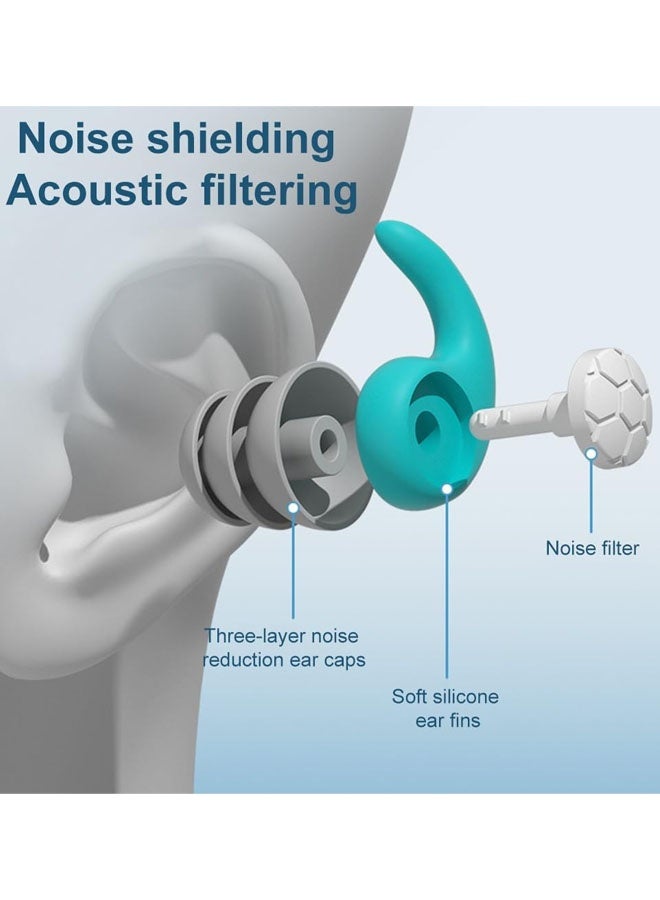 2 Pairs Waterproof Swimming Ear Plugs For Adults Reusable Soft Silicone Swim Earplugs Perfect For Surfing, Diving, Pool, Showering - Image 2