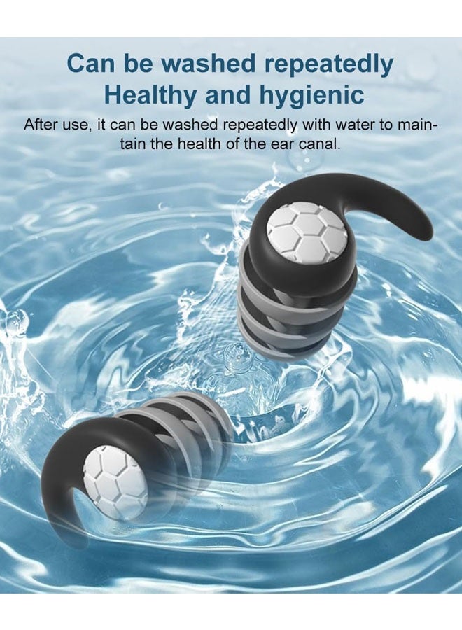 2 Pairs Waterproof Swimming Ear Plugs For Adults Reusable Soft Silicone Swim Earplugs Perfect For Surfing, Diving, Pool, Showering - Image 3
