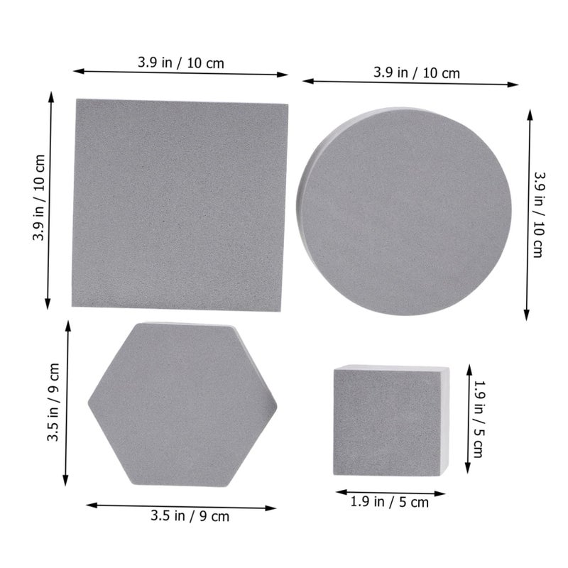4Pcs Geometric Foam Cube Photo Props Grey for Jewelry Cosmetics Decorative Backgrounds - Image 4