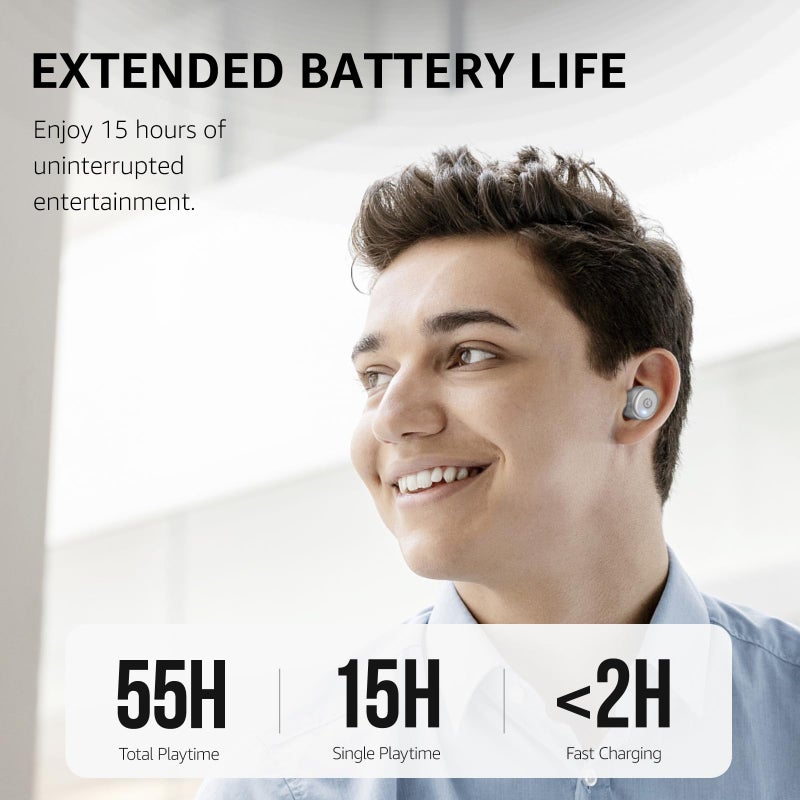 TOZO سماعات أذن لاسلكية TOZO T10 بلوتوث 5.3، تخصيص EQ عبر التطبيق، تصميم مريح، 55 ساعة من وقت التشغيل، علبة شحن لاسلكية، صوت مقاوم للماء IPX8، سماعة داخل الأذن، إصدار جديد - Image 3