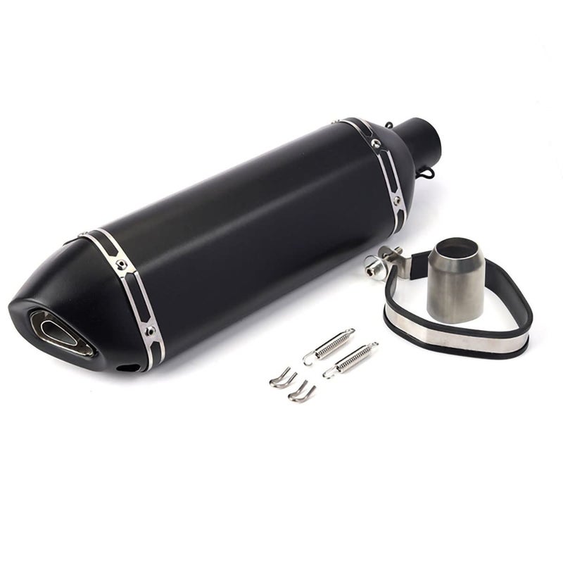 Exhaust Muffler 152Inlet with Removable DB Killer for StreetSport Motorcycles and Scooters with 3851mm Diameter Exhaust PipesMatt black