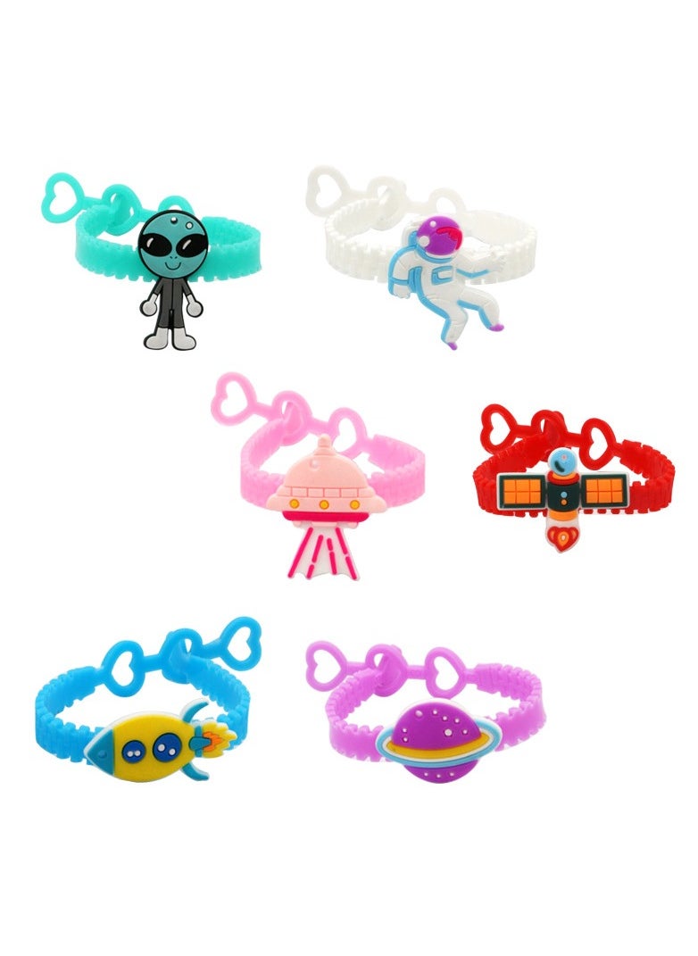 MissTiara New Rocket Spaceship Astronaut Space Party Favor Set, Hair Tie Ring Key Chain Barrette and Pop Ring, Perfect Gift, Very Novelty Party Favor Set  - Image 5