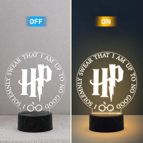 GIFTMEBAZAR 3D Illusion HarryPorter369 Night Lamp with Warm White Light & USB Powered | HarryPotter369 Theme Return Gift | Birthday Gift for Kids | Desk Table Lamp (Design 2) - Image 2