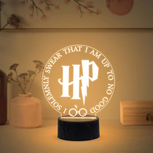 GIFTMEBAZAR 3D Illusion HarryPorter369 Night Lamp with Warm White Light & USB Powered | HarryPotter369 Theme Return Gift | Birthday Gift for Kids | Desk Table Lamp (Design 2) - Image 1