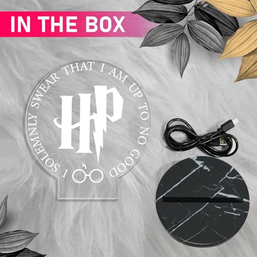 GIFTMEBAZAR 3D Illusion HarryPorter369 Night Lamp with Warm White Light & USB Powered | HarryPotter369 Theme Return Gift | Birthday Gift for Kids | Desk Table Lamp (Design 2) - Image 5