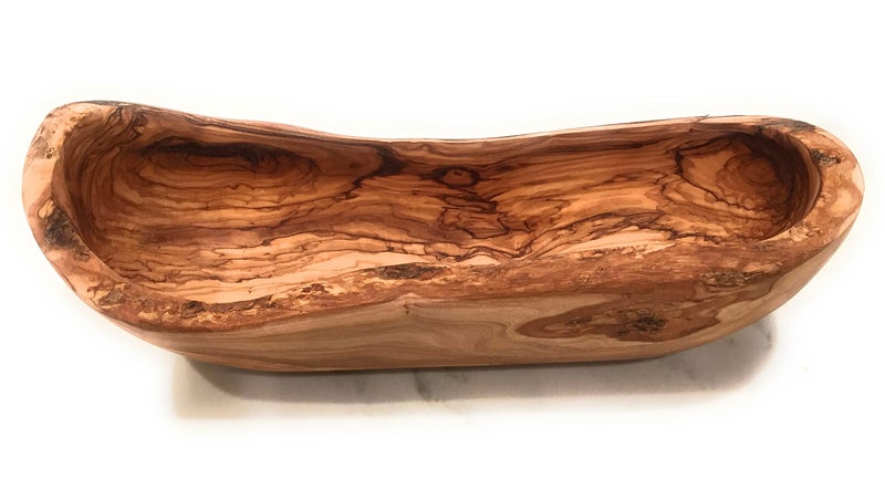 ORCHARD HARDWOODS ORCHARD HARDWOODS 14 Rustic Olive Wood Bread Basket Live Bark Edge Oval Baguette Dough Bowl Natural Serving Bowl for Italian Bread Fruit Food In Med 14 Lg 18 Medium 14 x 34 x 153 