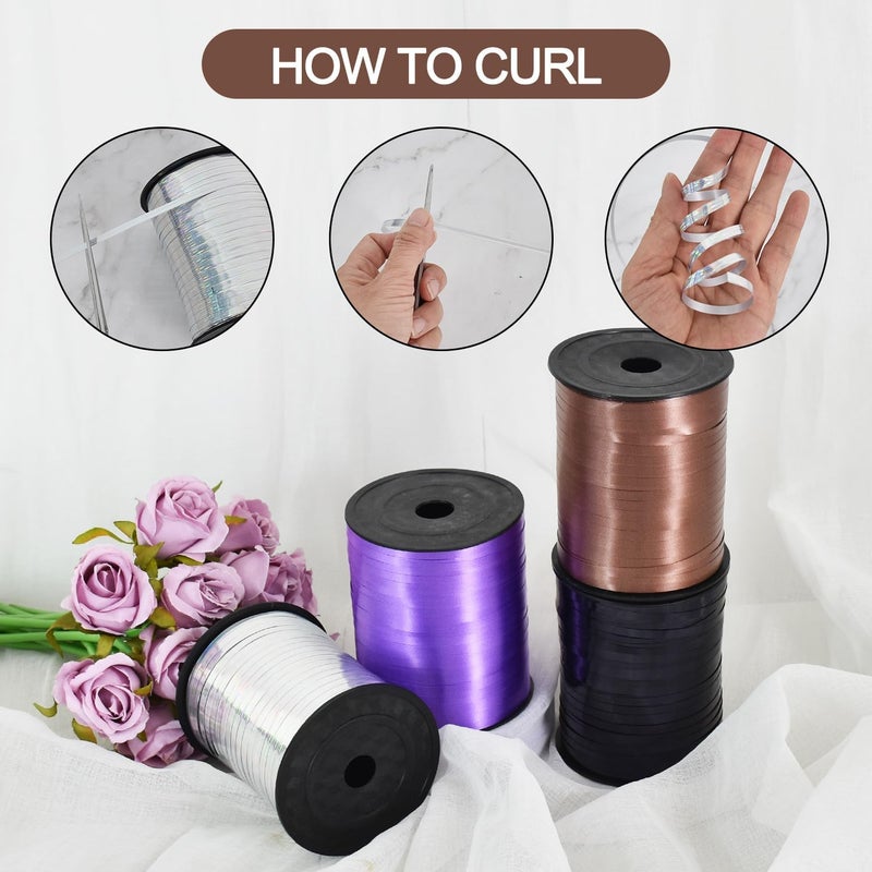 TONIFUL 500 Yards Curling Ribbon-Balloon Ribbon-Balloon String for Art&Craft Decor,Gift Wrapping,Ribbons and Bows for Thanksgiving kChristmas New Year Birthday Gifts Graduation Supplies (Brown) - Image 3