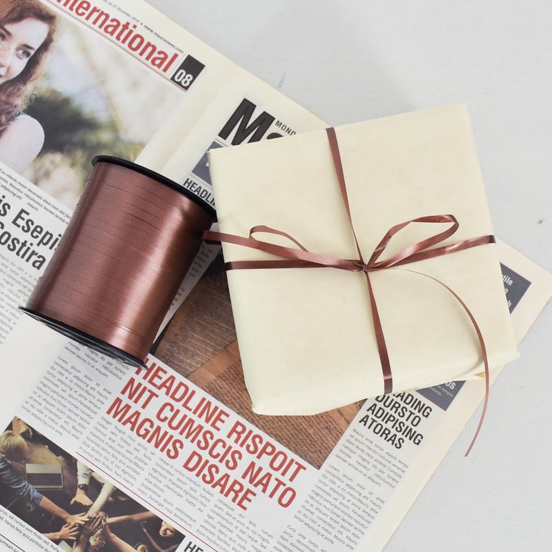 TONIFUL 500 Yards Curling Ribbon-Balloon Ribbon-Balloon String for Art&Craft Decor,Gift Wrapping,Ribbons and Bows for Thanksgiving kChristmas New Year Birthday Gifts Graduation Supplies (Brown) - Image 5