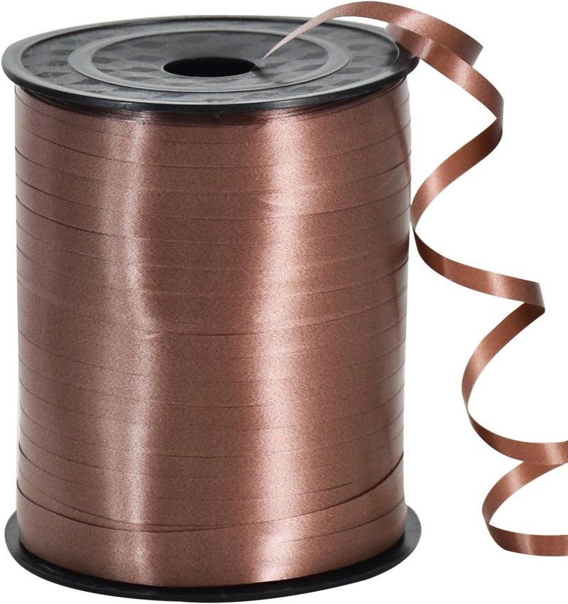TONIFUL 500 Yards Curling Ribbon-Balloon Ribbon-Balloon String for Art&Craft Decor,Gift Wrapping,Ribbons and Bows for Thanksgiving kChristmas New Year Birthday Gifts Graduation Supplies (Brown) - Image 1