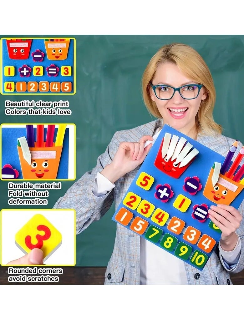 Gonice In Kid Montessori Pencil Shape Toys Felt Finger Numbers Math Toy Children Counting Early Learning  - Image 3