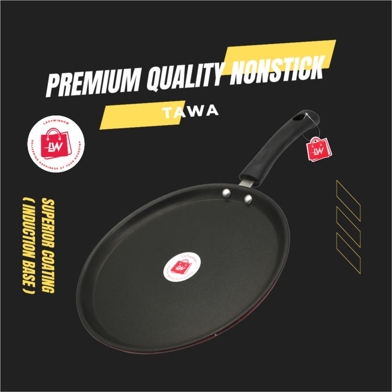 LAZYwindow Nonstick Cookware Combo - Induction Friendly, Tawa & Kadhai with Cool Touch Bakelite Handle - Image 2