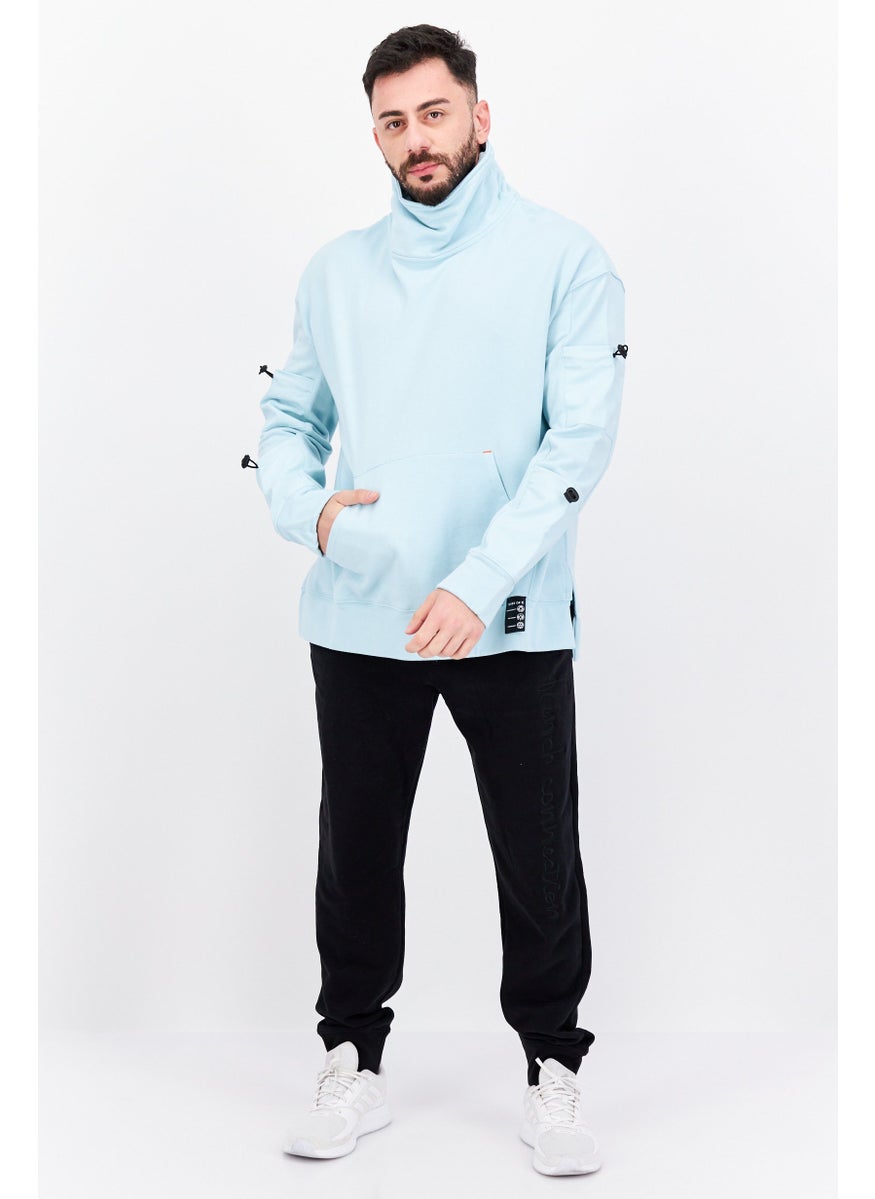 TRIBE OF 6 - Men Sportswear Fit Long Sleeve Training Sweatshirt, Light Blue - Image 1