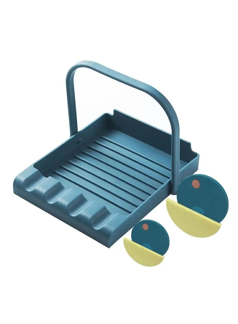 Y&D Pan Lid Organizer Storage Soup Spoon Rests Utensils Kitchen Tool,Food Grade Plastic Heat Resistant Anti-slip BPA-Free,for Chopsticks Spatula Pot and Cooking Accessories(Giveaway 2 Sticky Hooks)  - Image 2