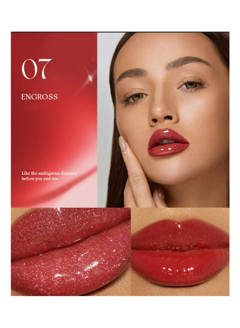 DEROL Lip Gloss Plumper Hyaluronic Acid High Shine Super Shine Non-Sticky Color Lips Stain Oil Liquid Lipstick Glaze Glitter Lifter Long Lasting Waterproof Moisturizing for Women Girls  - Image 2