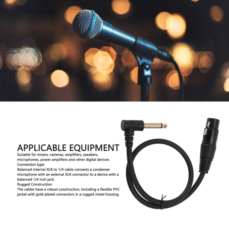 Balanced XLR Female To 6 35mm Male Mono Cable 90 Degree Right Angle PVC Copper Core - Image 4