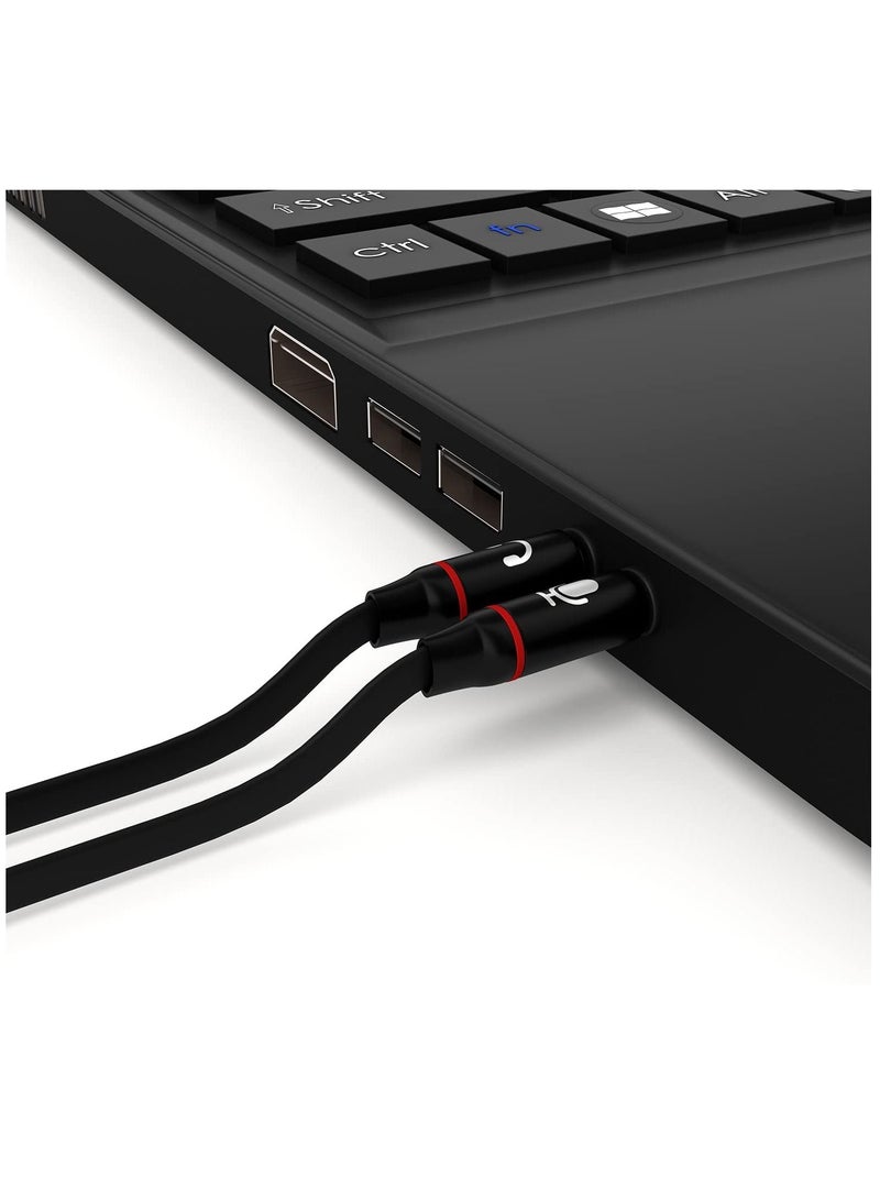 Headphone Splitter for Computer 3.5mm Female to 2 Dual 3.5mm Male Mic Audio Y Splitter Cable Smartphone Headset to PC Adapter