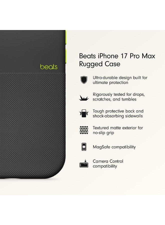 Ecosystem Beats iPhone 17 Pro Max cover Rugged Case support wireless charger & Camera Protection, Scratch & Drop Tested, Matte Texture with Microfiber Lining for iPhone 17 Pro Max (Black) - Image 4