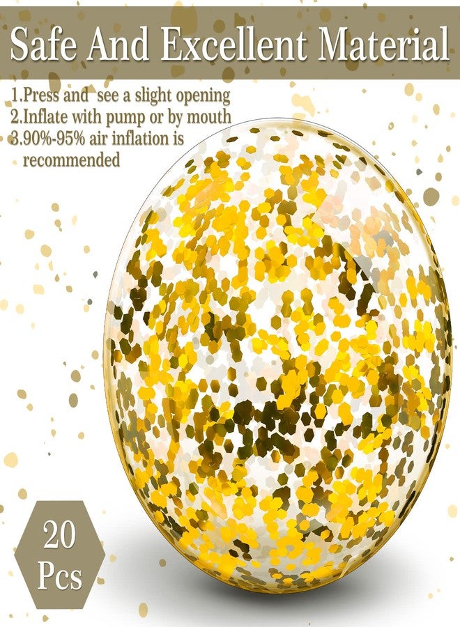 Zhanmai 20 Pieces 8 Inch Mini Glitter Beach Balls Bulk Clear Inflatable Pool Beach Ball for Summer Party Favors for Pool and Decorations(Gold) - Image 3