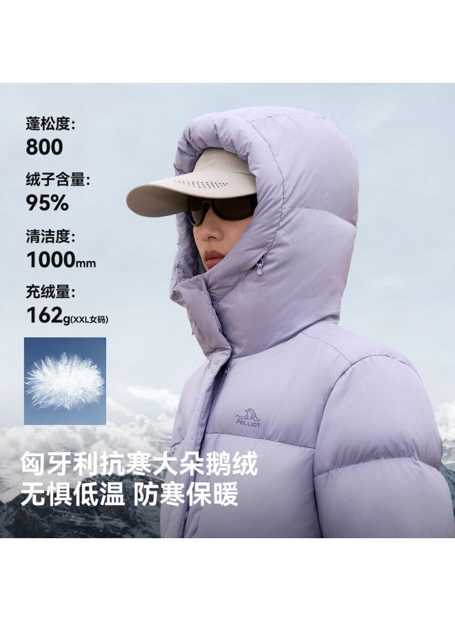 Pelliot [ji Han Pro] 800 Fill Power Goose Down Jacket For Women, Windproof Warm Coat, Winter Outerwear, 125408026, Black, L