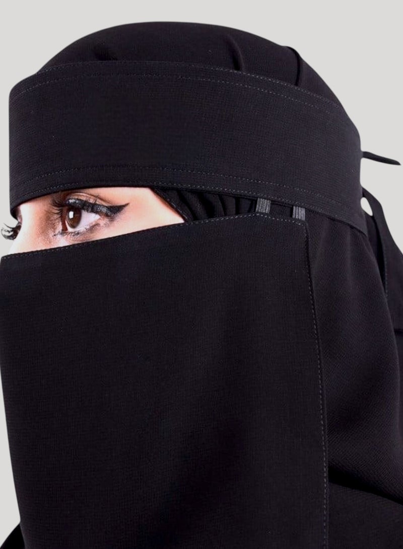 BHNS 2 7" Straight Elastic Short Niqabs Reinforced - Women's Nameless Niqab with Soft, High-Quality Fabric, Comfortable and Light on Skin, Slip-Resistant, Washable, Perfect for Everyday and Occasion Use - Image 2